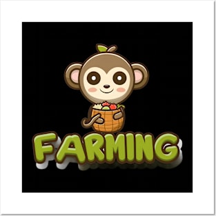 Farming monkey Posters and Art